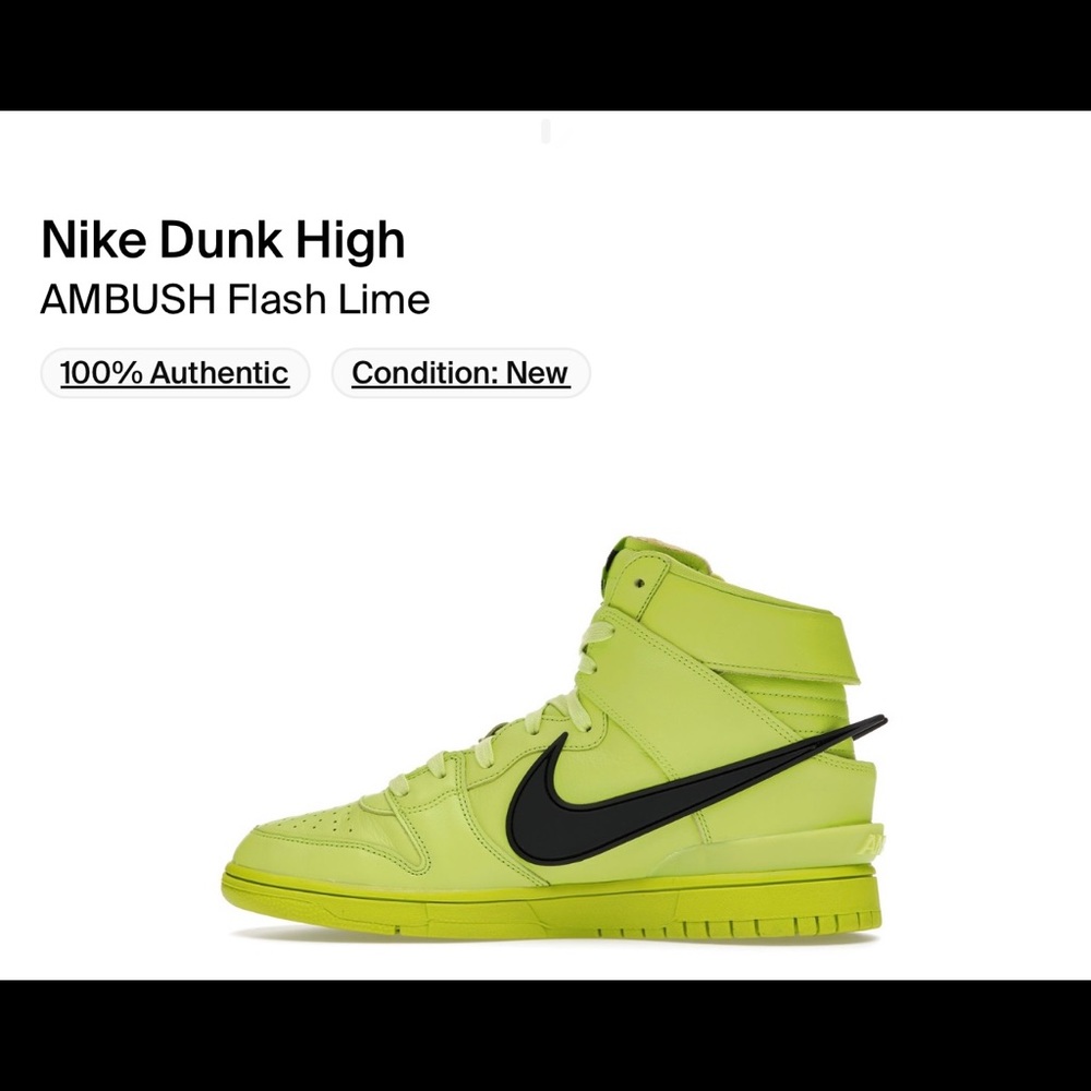 Nike dunk high Ambush Flash Lime BRAND NEW